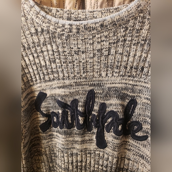 South Pole Blue And White Crew Neck Sweater with Bold Graphic - Picture 3 of 16